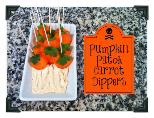 Healthy Halloween Snacks - Pumpkin Patch Carrot Dippers