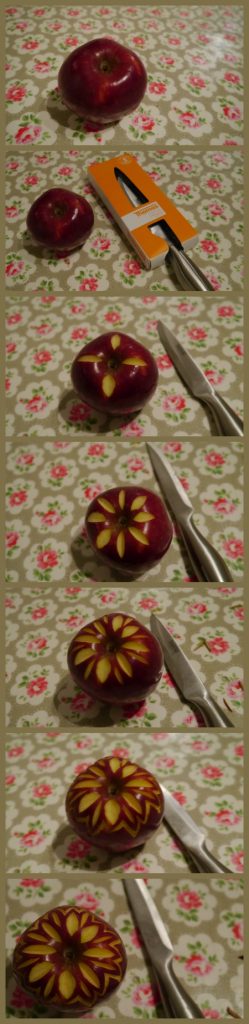 carve an apple flower