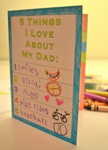 5 things fathers day card