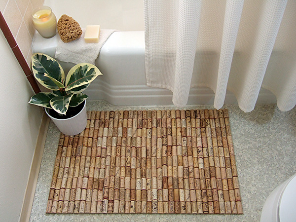 Eco friendly Bath Mat made from used corks